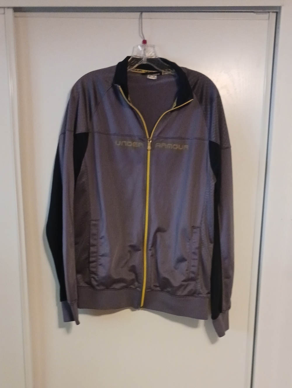 Under Armour Grey Jacket with Yellow Zip and Black Accents